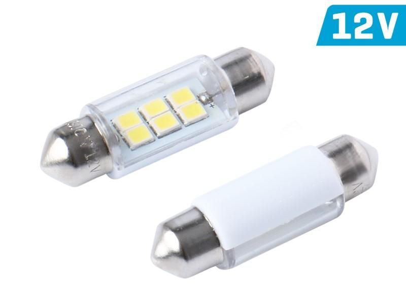 крушка диодна /лед vision festoon sv8.5 36mm 12v 6x 2835 smd led, ...