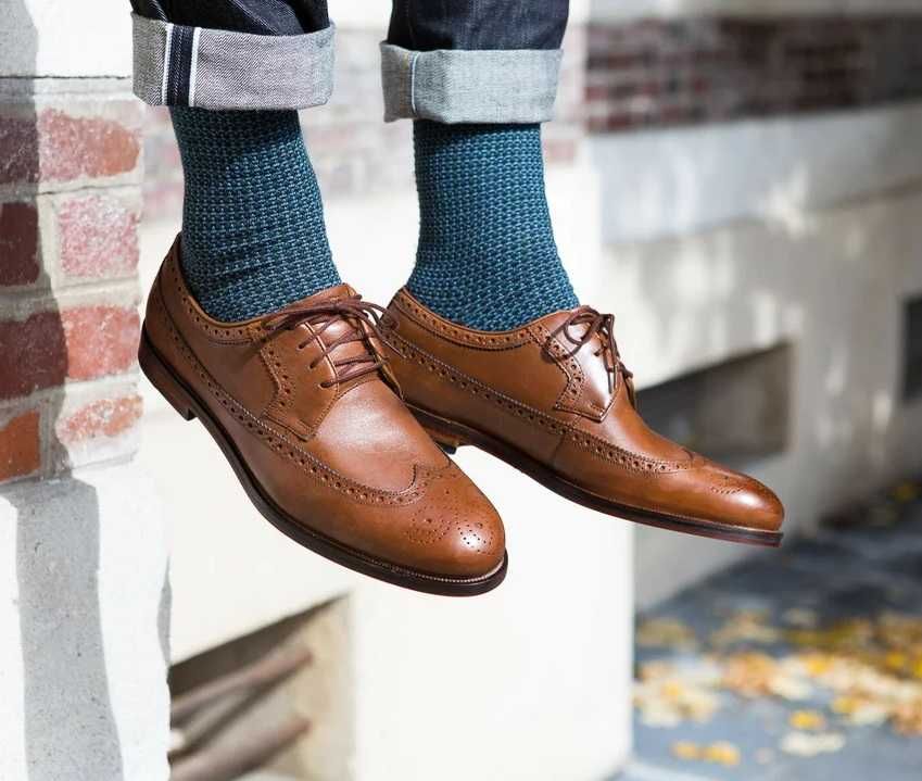 Pantofi derby 43 brogue premium Clarks NOI piele naturala moale