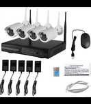 ОХРАНИТЕЛНА система -4 канална WiFi NVR + 4 IP Wireless камери