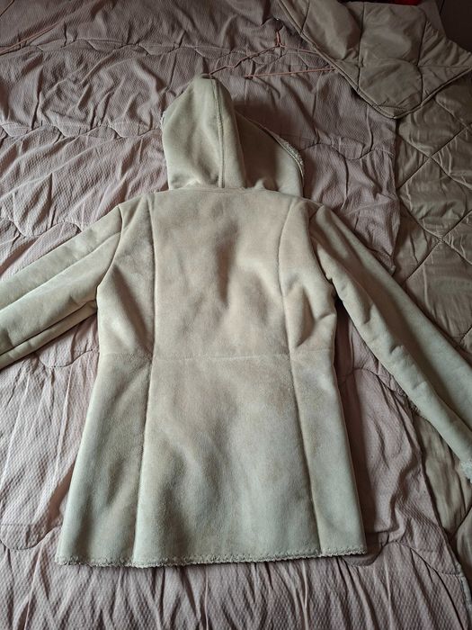 Дамско пухкаво палто от Еко кожа!