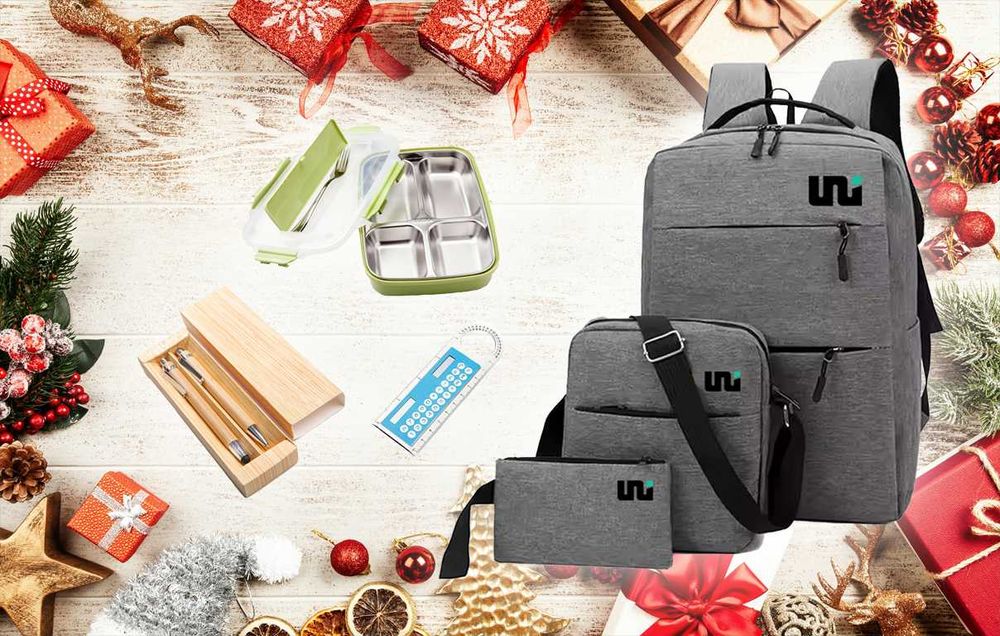 Раница, кутия за обяд, химикал + Коледни лакомства - КОЛЕДНА ПРОМОЦИЯ