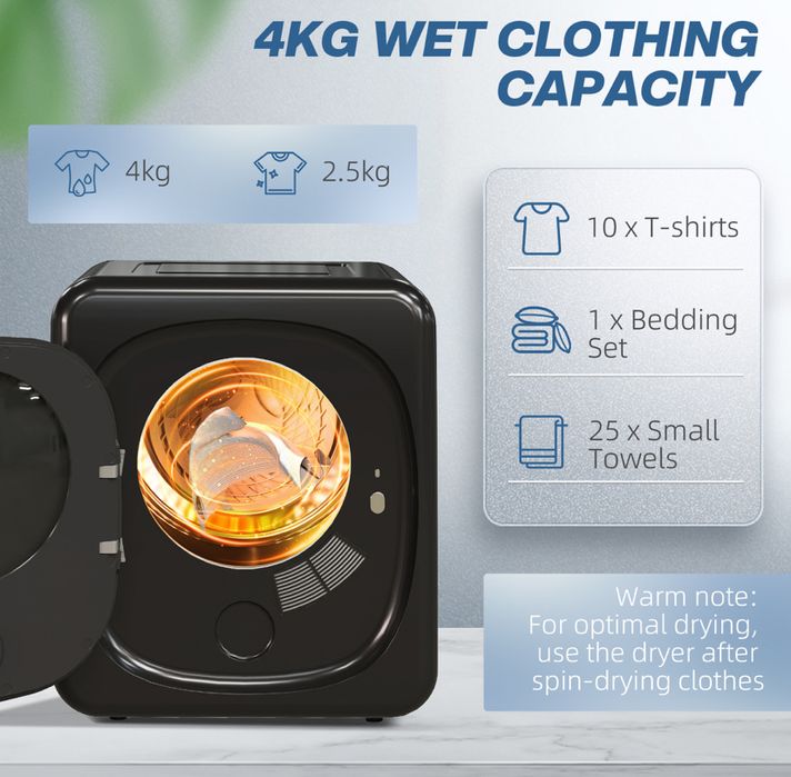 Мини сушилня за дрехи 4кг HOMCOM