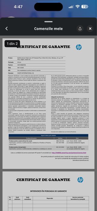 Imprimanta Hp cu jet de cerneala