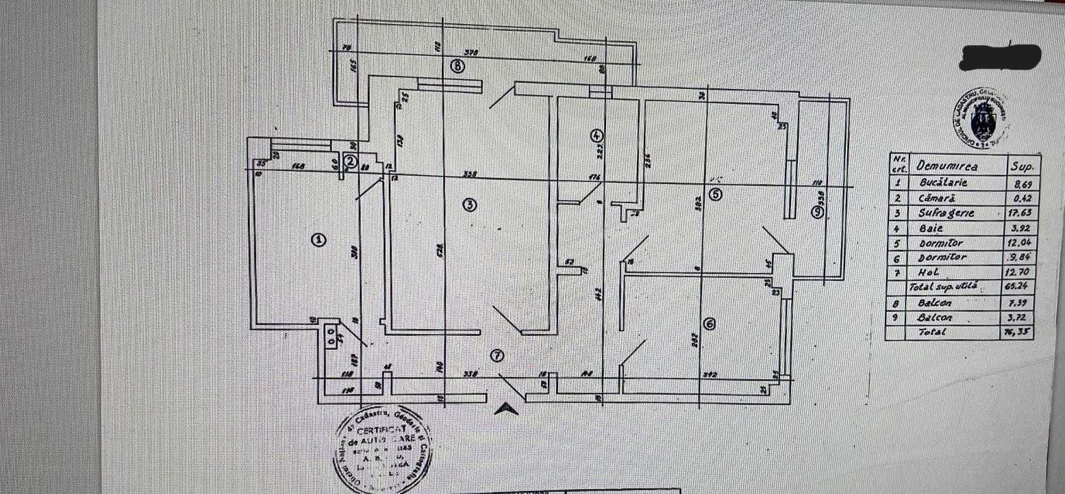 Apartament 3 camere decomandat, plumbuita, Teii