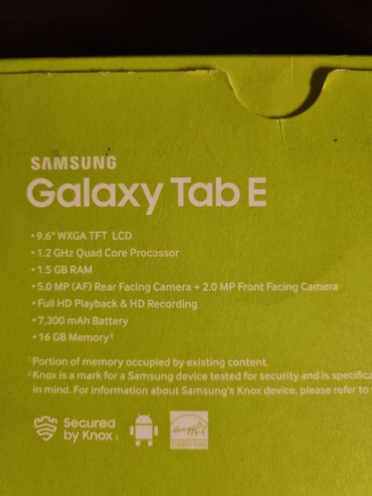 Таблет Samsung Galaxy Tab E T560 с процесор Quad-Core™ 1.3 GHz, 9.6",