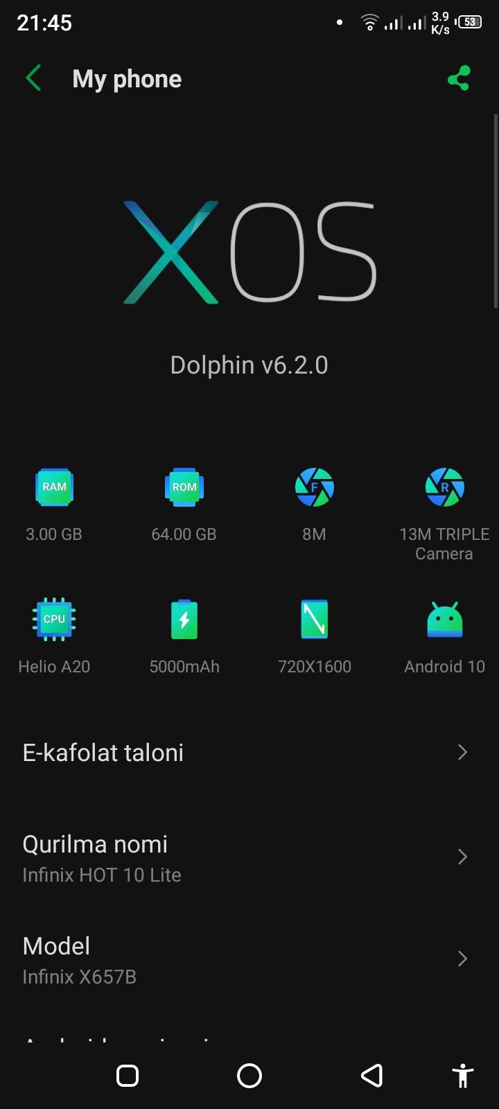 Infinix Hot 10 lite