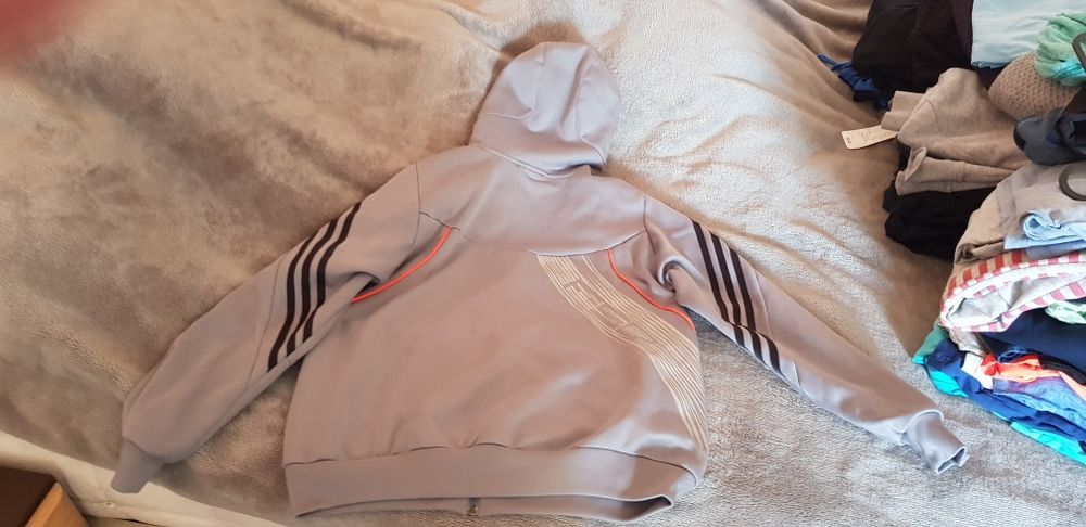 Адидас с цип и качулка