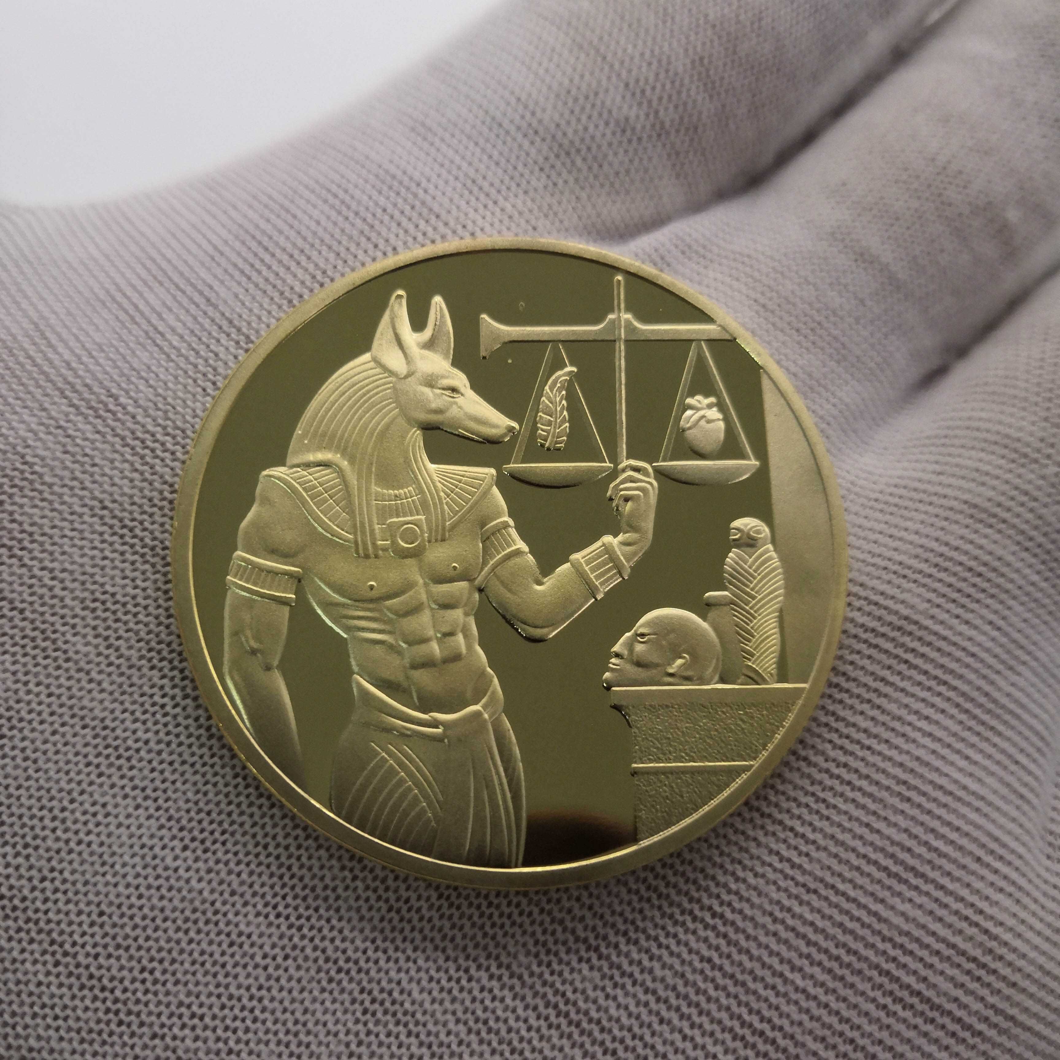 монета златна сувенир креативен подарък Анубис древен египетски бог