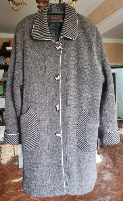 Полупальто, шерсть, размер 56