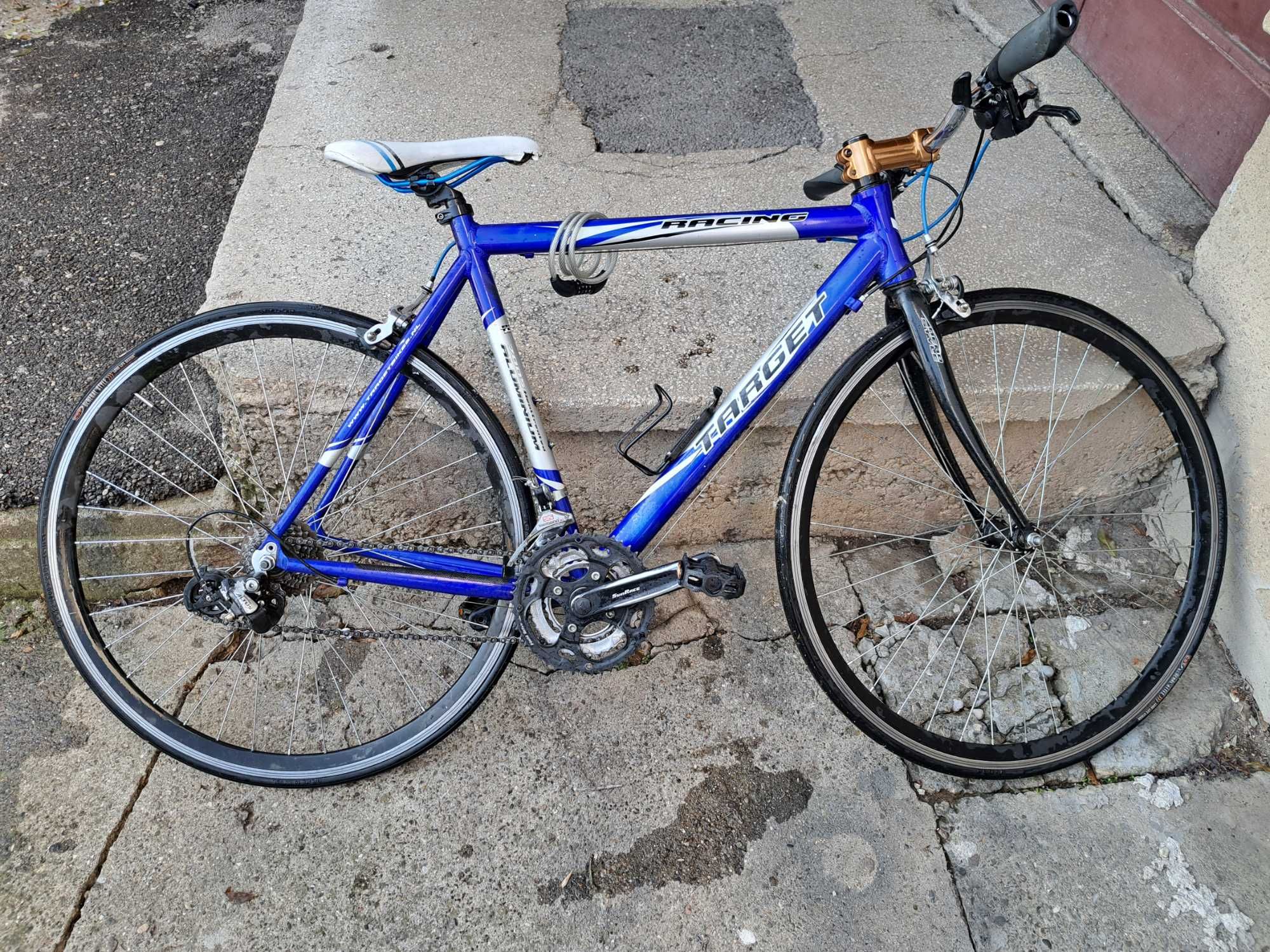 Bicicleta semicursiera Target Racing roti de 700, albastru.