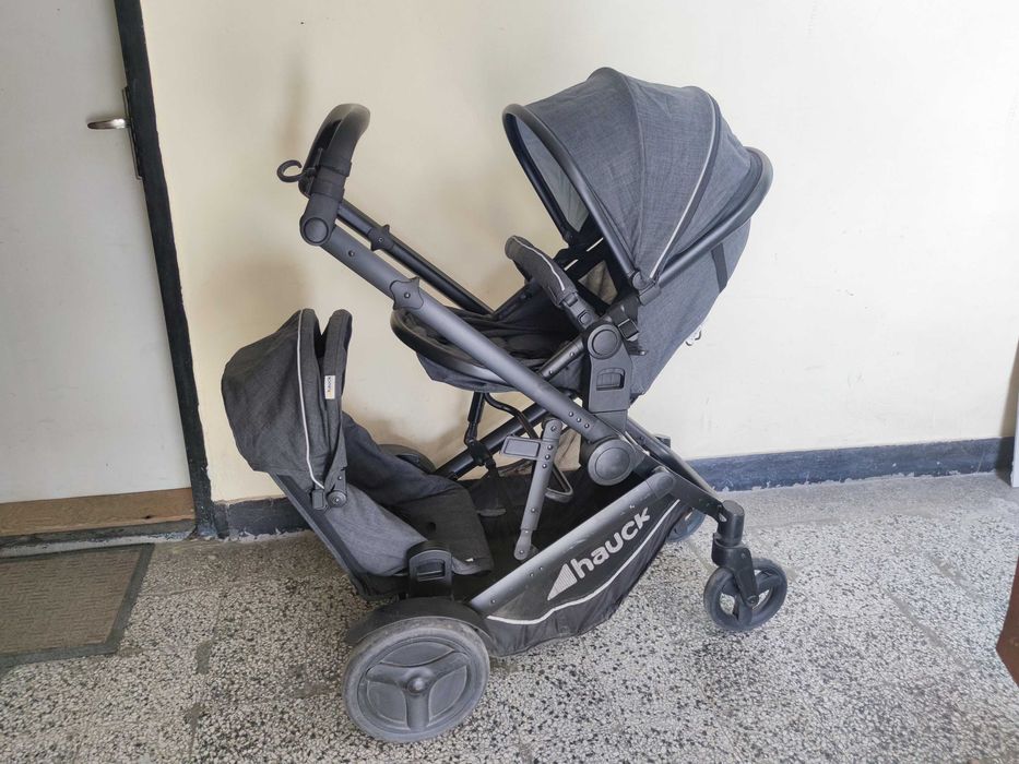 Бебешка количка за породени деца Hauck Duett 3 Melange Charcoal.