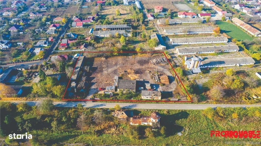 Racaciuni - teren intravilan 6.886mp - hale in suprafata de 265mp