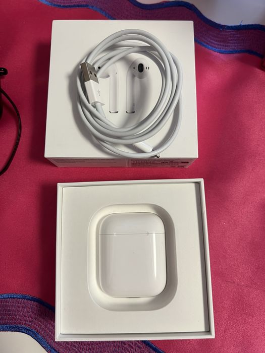 Căsti Apple Airpods 2, Garantie 1 an, factura, incarcator, husa
