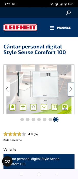 Cântar personal digital Style Sense Comfort 100 Profesionale.Nou