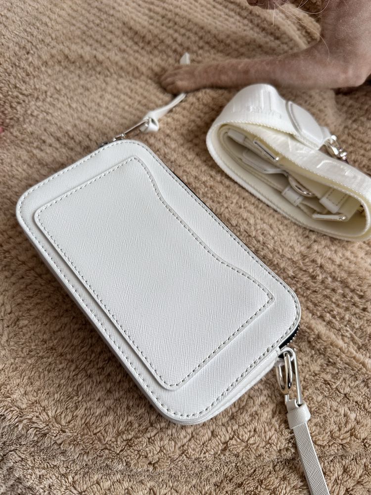 Оригинална бяла чанта Marc Jacobs кросс-боди
