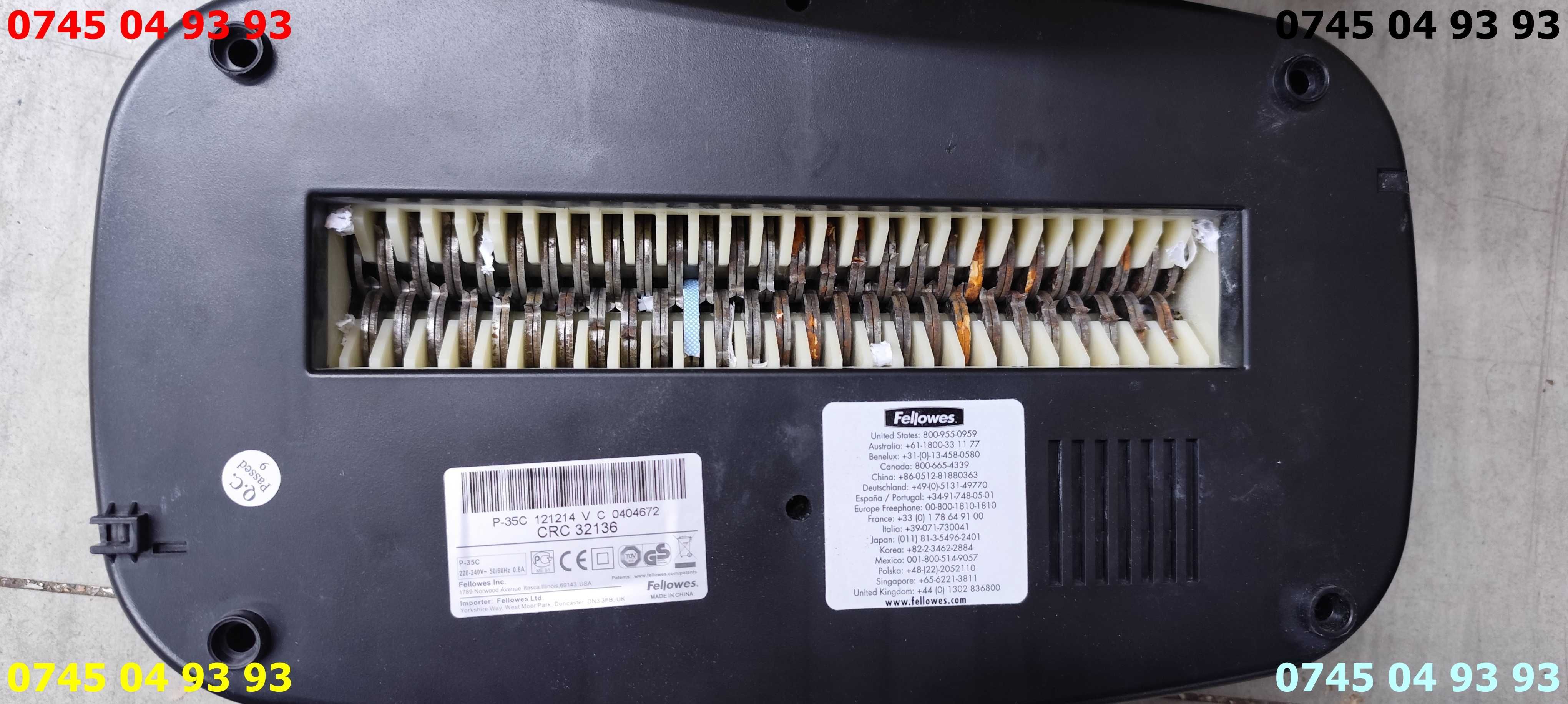 tocator shreder distrugator hartie si cartele FELLOWERS P35C cu cos