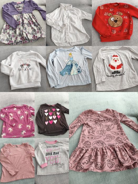 Lot 10 bluze si o camasa 110 -116 fetițe