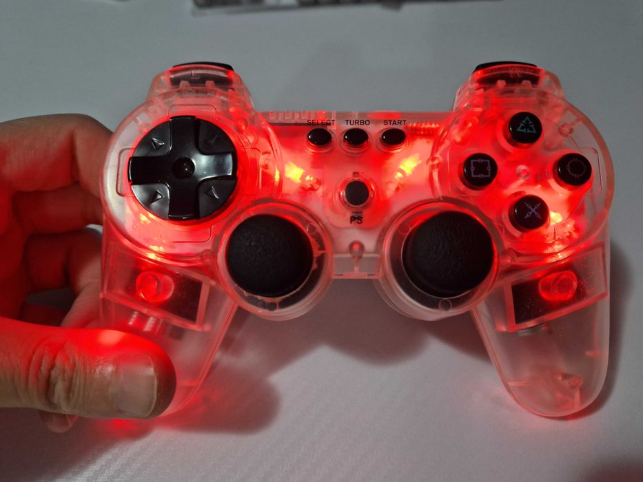 Controller wireless transparent LED – compatibil PS3, PS4, PC – ca nou