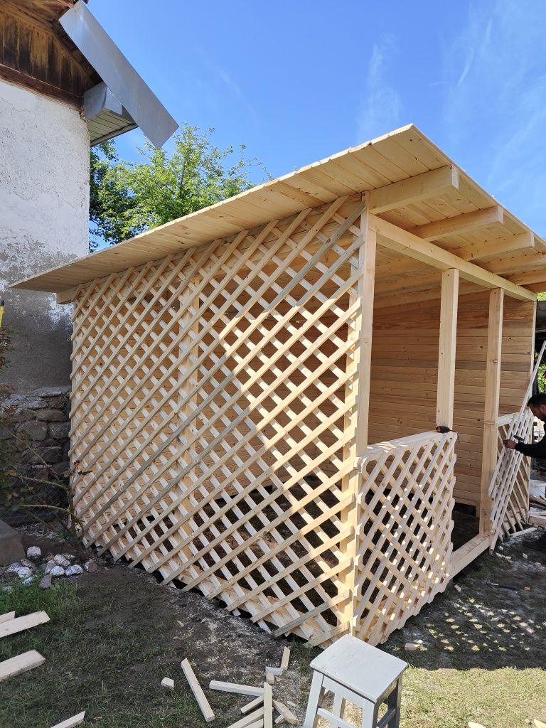 Vând fac construiesc foișoare terase cabane tip afrem acoperiș lemn fo