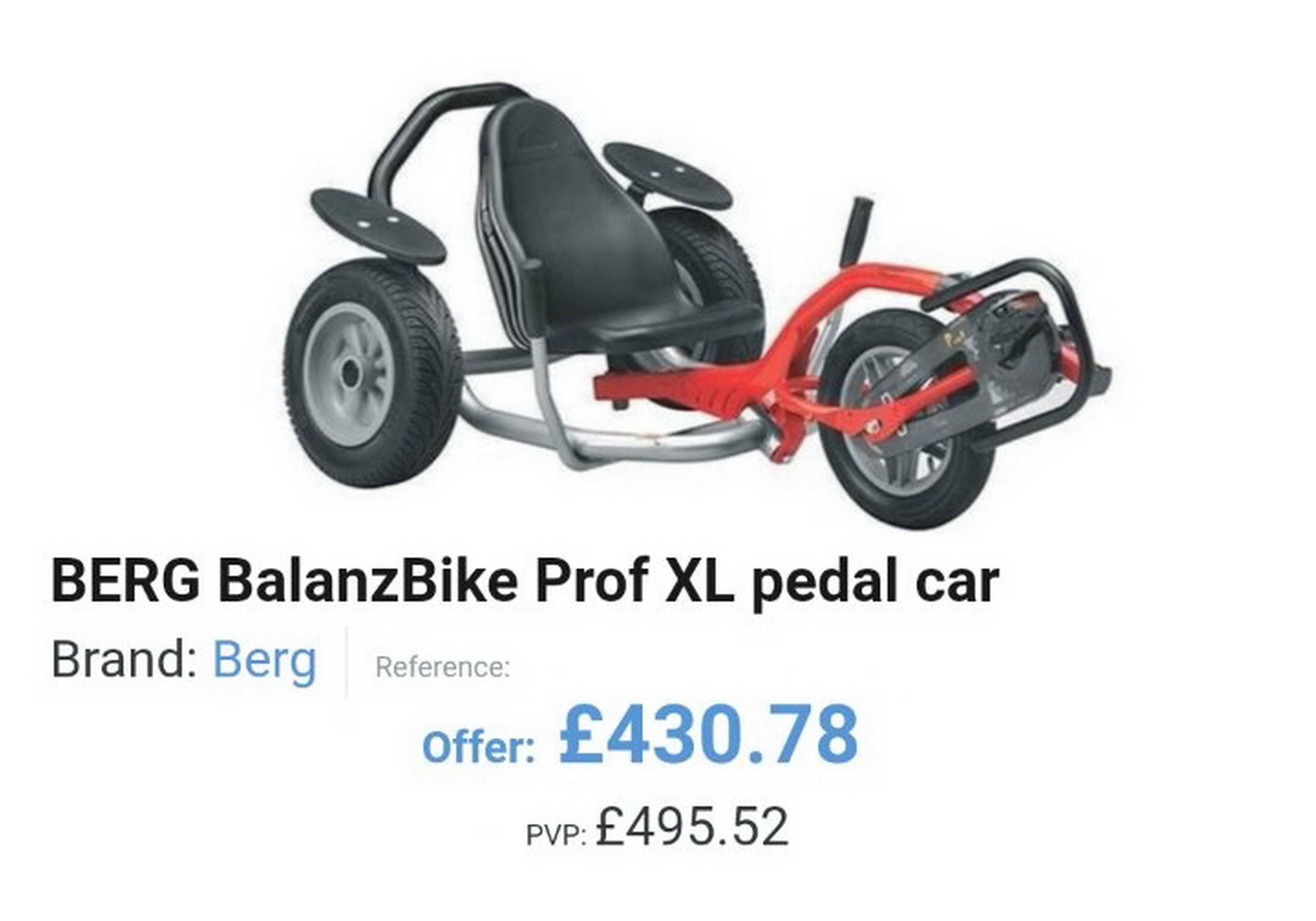 Cart (Kart) cu pedale BERG Balanz Bike Bazzic XL BFR, roșu