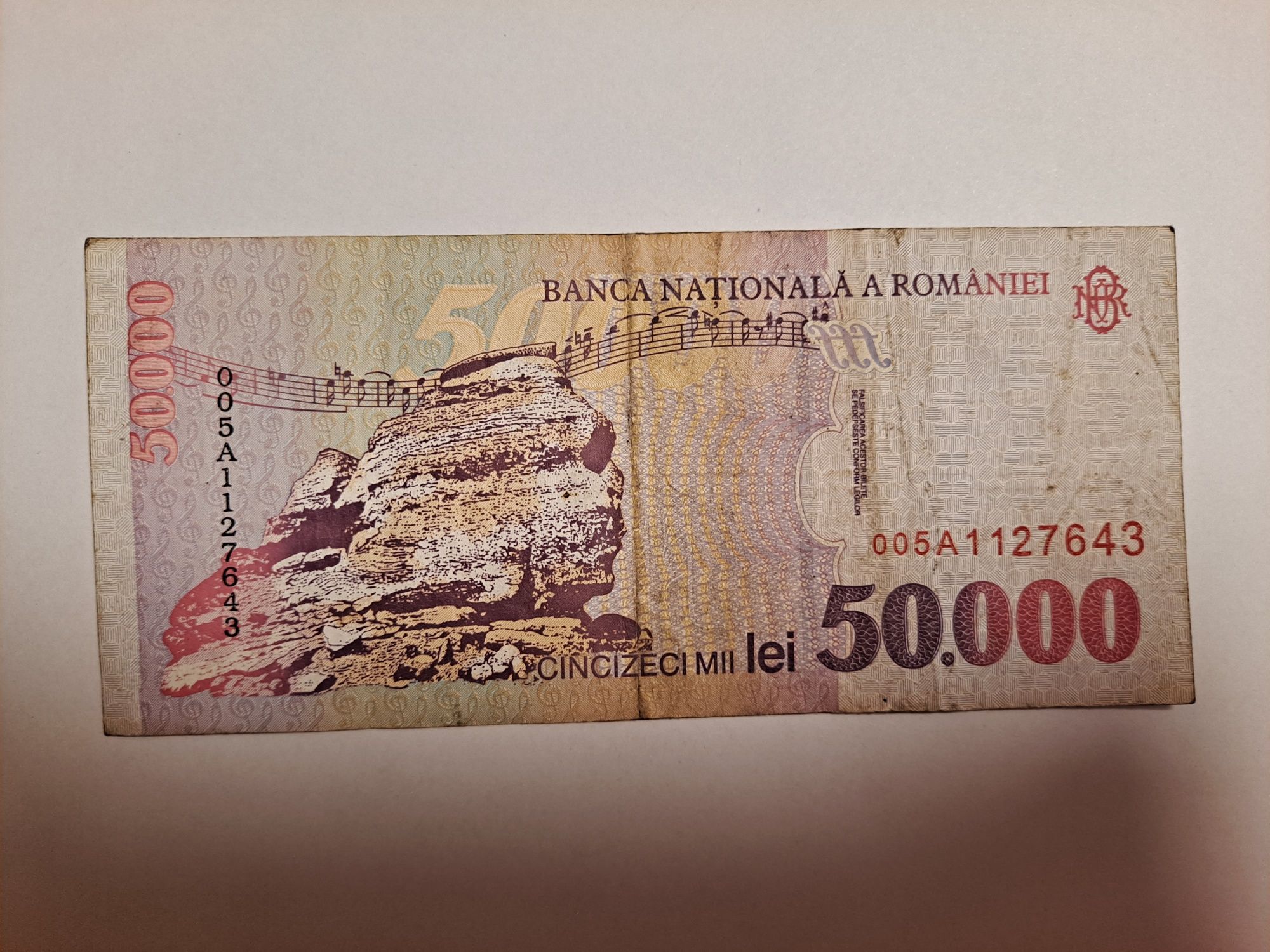 Bancnota enescu 50000 lei