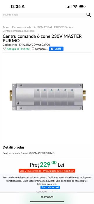 Centru de comanda incalzire pardoseala Purmo Tempco Connect 6 zone