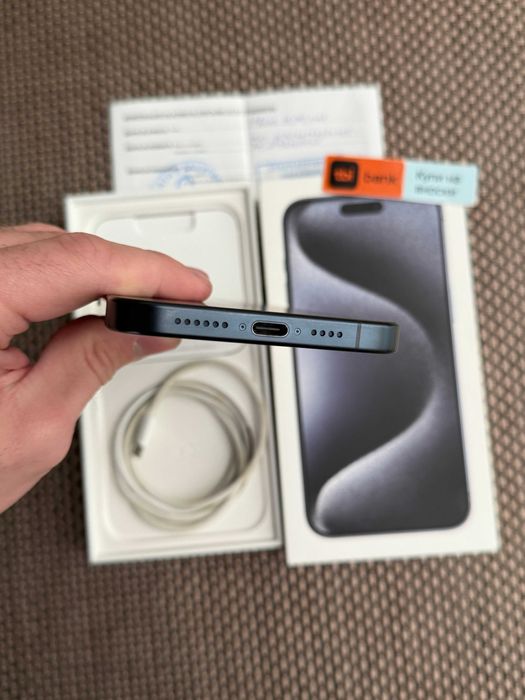 КАТО НОВ! iPhone 15Pro MAX Лизинг от 50лв/м blue Titanium 256 син ГАР