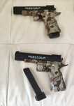 Pistol cu bile Glock Fibra Carbon , Țeavă Otel Arc Spring +bile 500buc