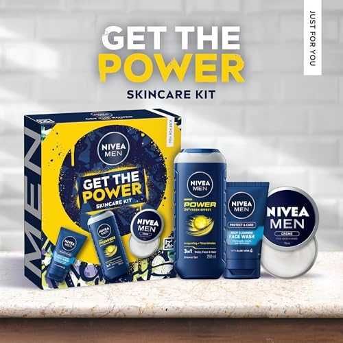 Нов мъжки Подаръчен комплект NIVEA MEN Power душ гел, гел за лице крем