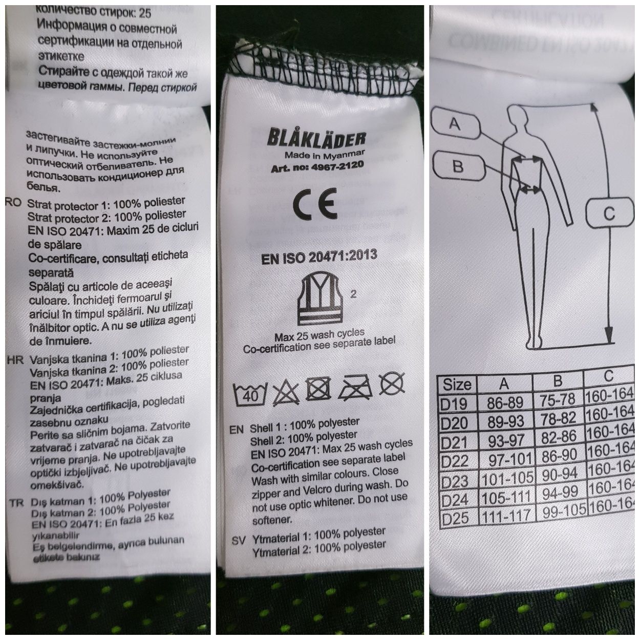 Jacheta muncă BLAKLADER Workwear, înaltă vizibilitate, măsura L (dame)