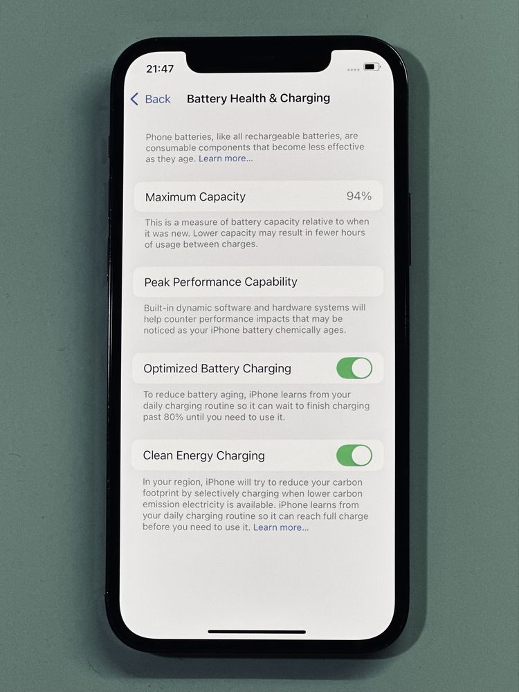 iPhone 12 Pro Grey 94% battery