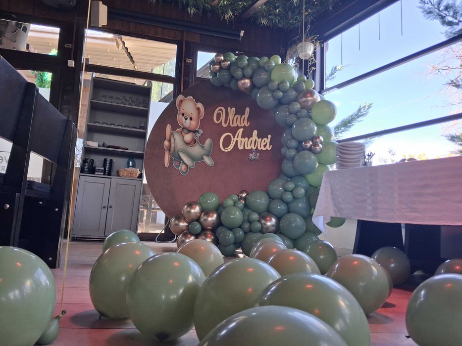 Aranjamente baloane botez Decor biserica/cristelnita Photocorner botez