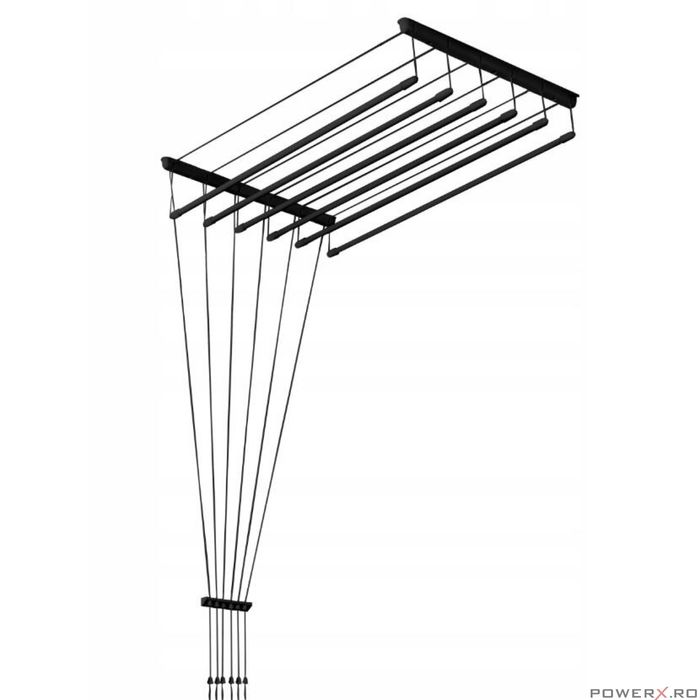Uscator rufe de tavan, 6x200 cm, negru, Sepio