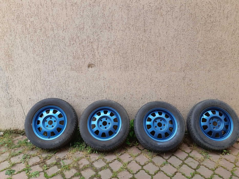 Jante 15, 5x112 Volkswagen, Audi, Seat. Plus cauciucuri iarna Dunlop.