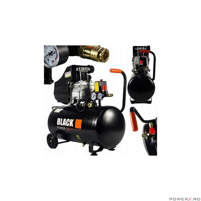 Compresor 50L cu 1 cilindru pe ulei, BLACK