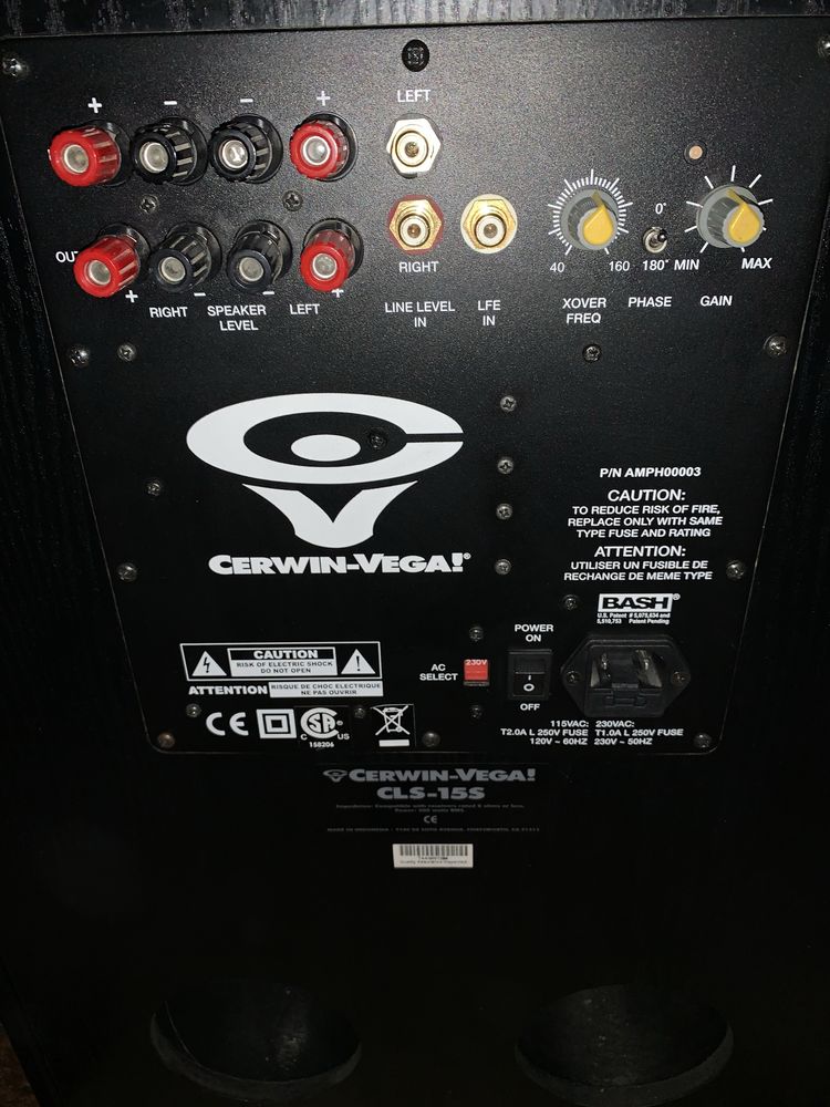 Cerwin Vega CLS-15S SUPER Subwoofer ACTIV 300W 25Hz Difuzor 15” 30Kg