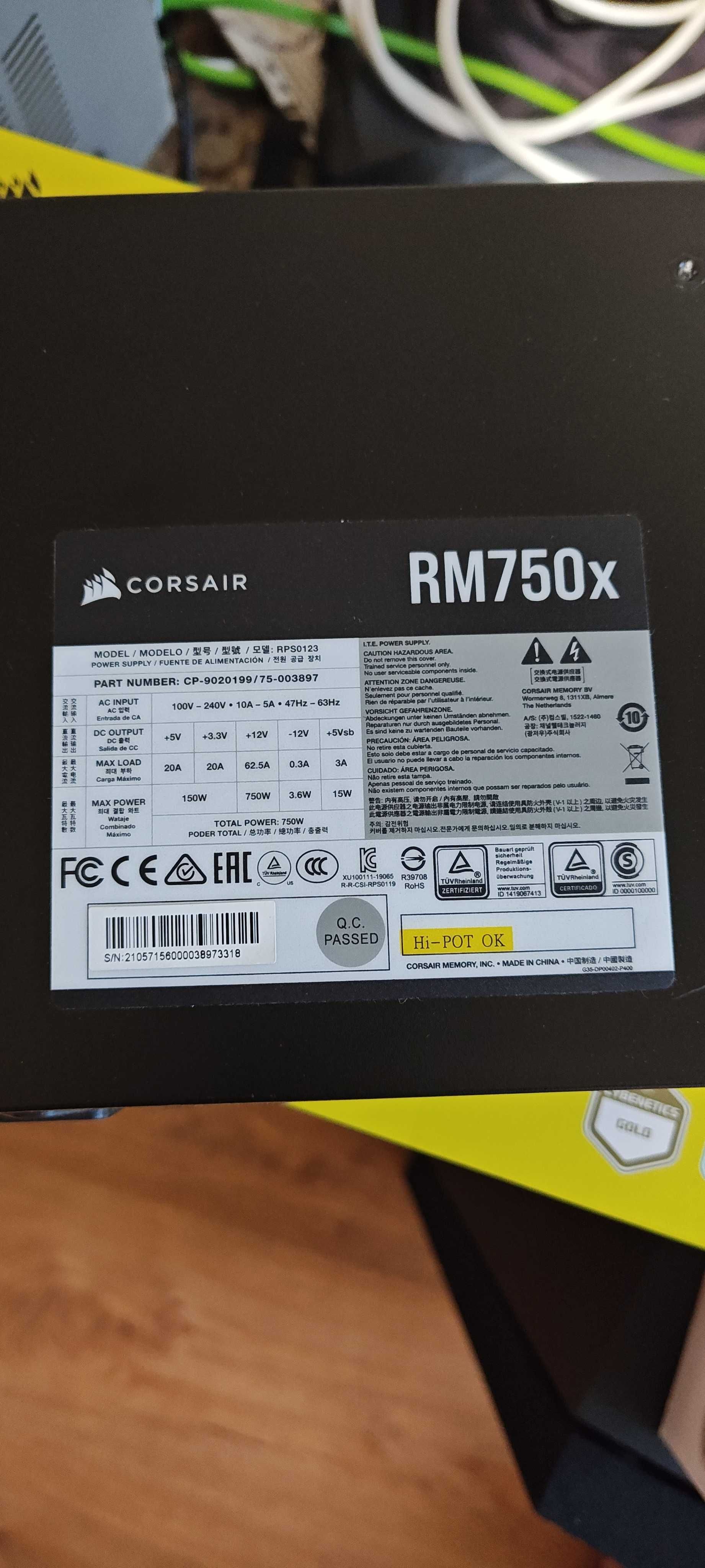 Corsair RM 750x в Безупречно състояние 100% модулно .