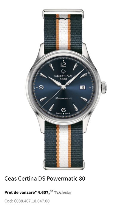 Vand ceas Certina DS Powermatic 80