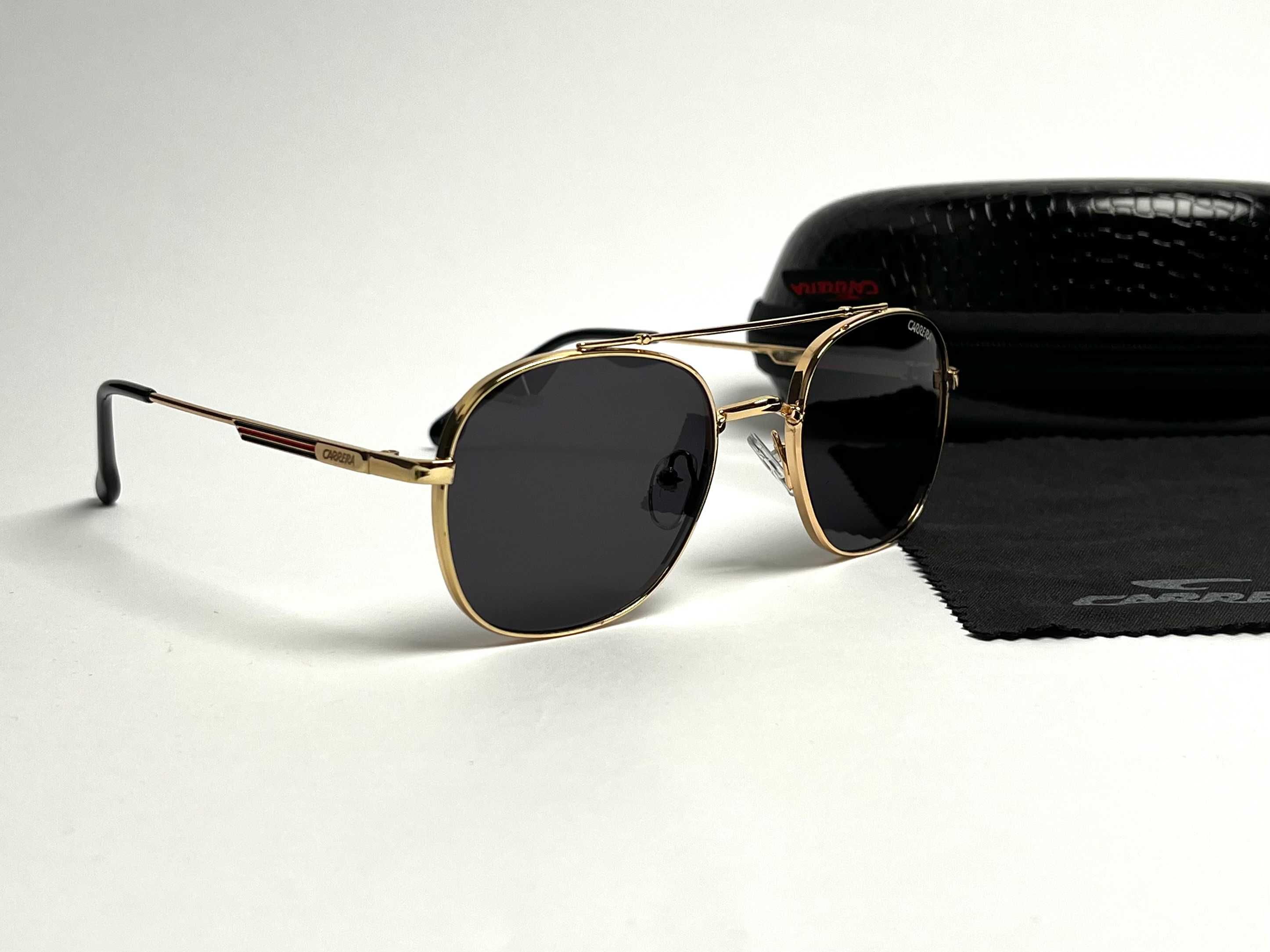 Метални Слънчеви Очила Carrera Sunglasees Black Gold Каррера Унисекс