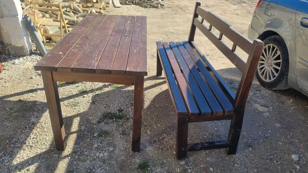 Градинса маса с 2 пейки