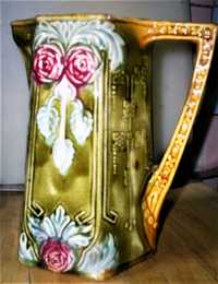 Carafă de colecţie din ceramică "majolică"_stil ART DECO