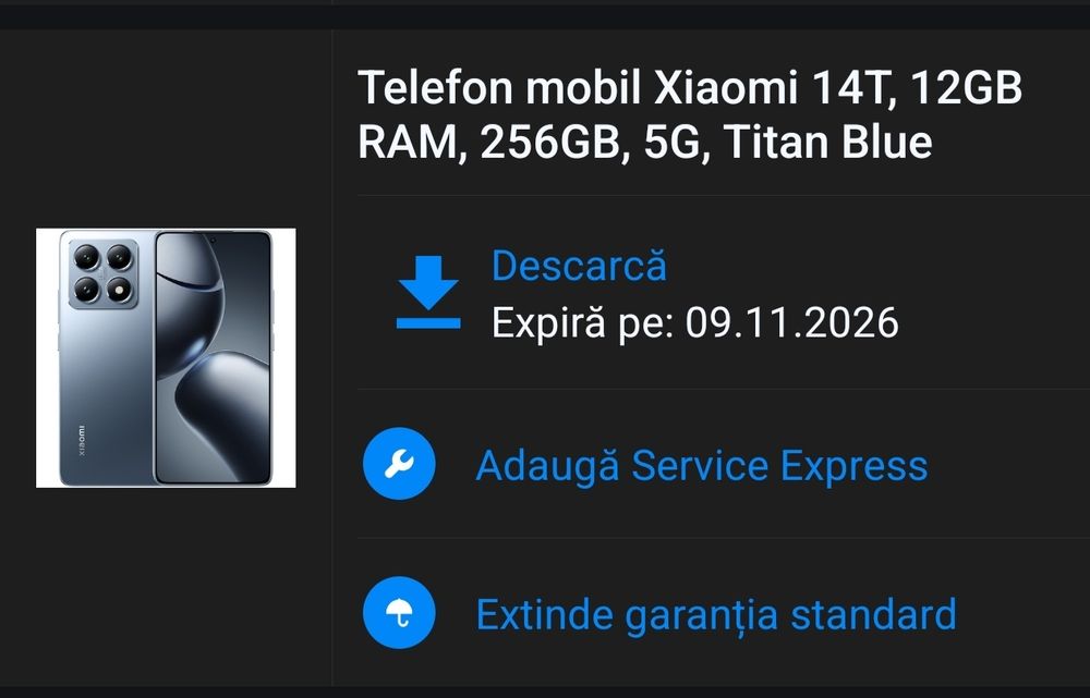 Vand Xiaomi 14T 12GB RAM 256GB