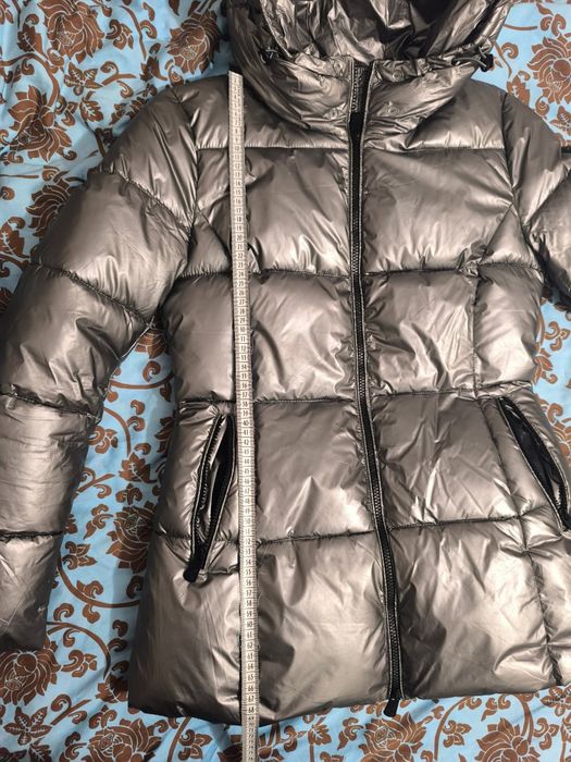 Сребърно зимно дамско яке