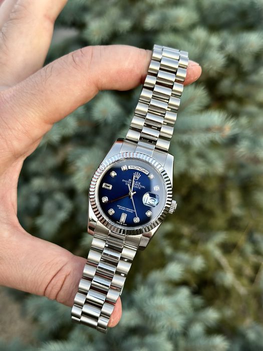 rolex daydate blue dial 36,mm lady