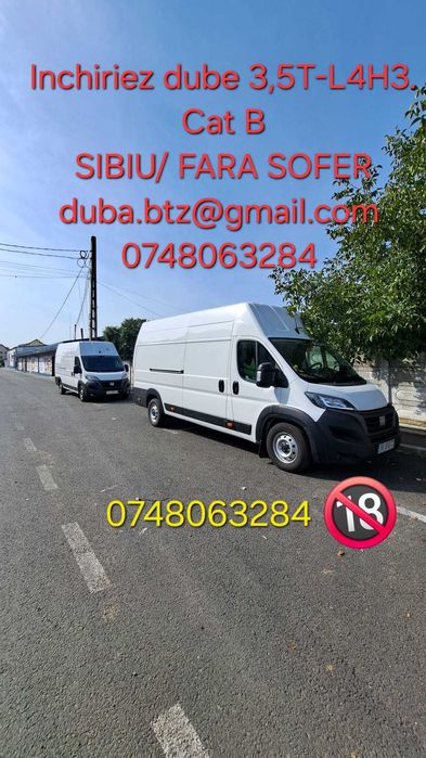 Inchiriez duba,autoutilitare/marfuri, CU sau FARA sofer, fara garantie