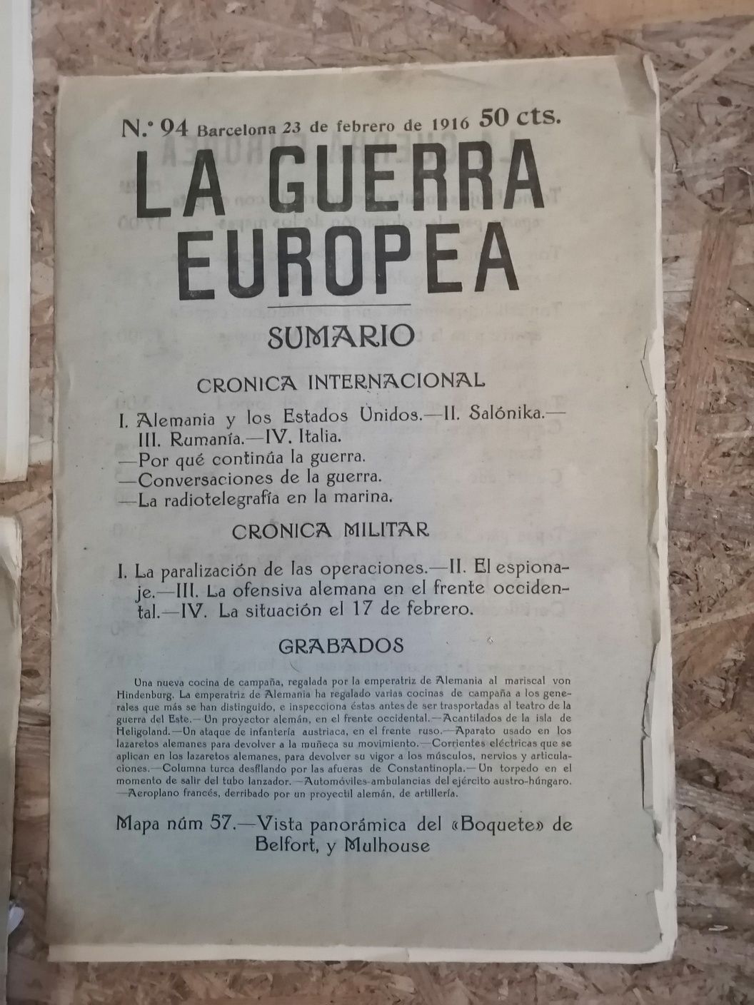 Colecție veche LA GUERRA EUROPEA 1915, 1916