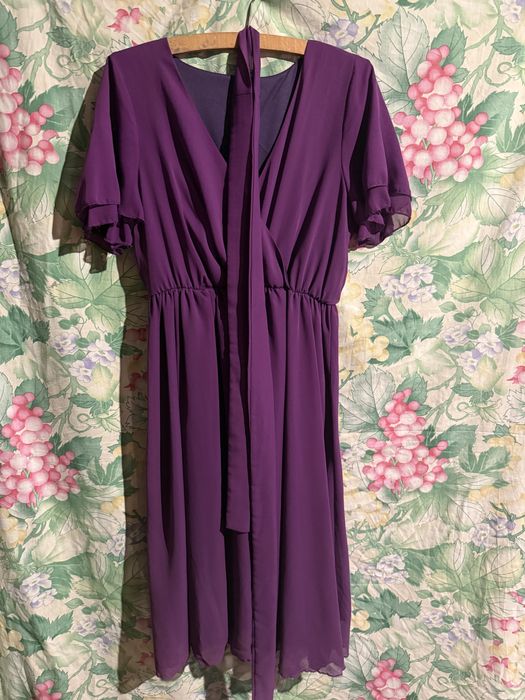 Rochie elegantă mov, mărime universală – lejeră și fluidă