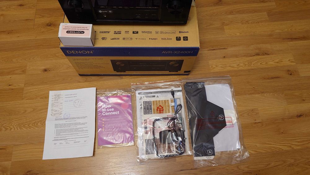Denon AVR x2400H 7.2 канален 4K Аудио-видео ресивър с Dolby Atmos