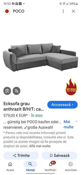 Vand colțar gri, extensibil