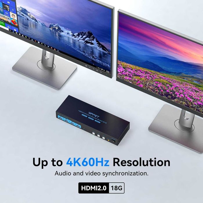 Switch HDMI KVM 3 PC 2 monitoare 4K60Hz USB 3